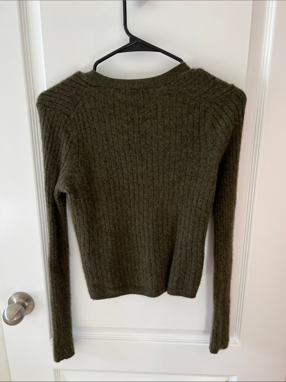 Madewell Olive Green Ribbed V‑Neck Button Cardigan - Picture 2 of 3